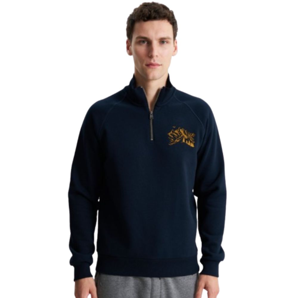 ARMA NAVY MEN ZIP SWEATER